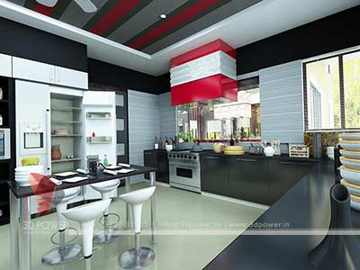 kitchen 3d interior rendering
